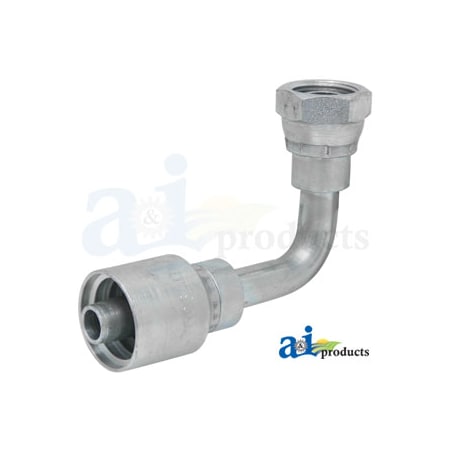 A & I Products Din Light 24 degree Seat 90 degree Female Swivel O-Ring 5" x3" x1" A-F-DL9008-15-22-W